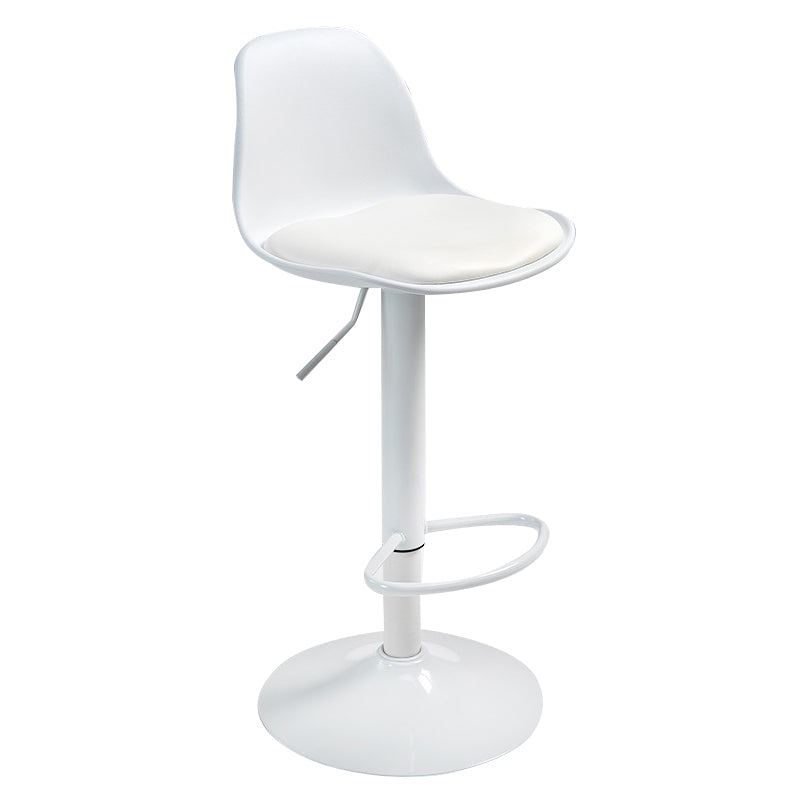 Contemporary Metal Dining Kitchen Room Armless Stool Adjustable Height Barstool White White 1 Piece Clearhalo 'Bar Furniture' 'Bar Stools' 'bar_stools' 'furn' 'furn_bar_stools' 'Furniture' 'furniture_bar_stools' 'Kitchen & Dining Furniture' 4758538