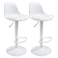 Contemporary Metal Dining Kitchen Room Armless Stool Adjustable Height Barstool White White 2 Piece Set Clearhalo 'Bar Furniture' 'Bar Stools' 'bar_stools' 'furn' 'furn_bar_stools' 'Furniture' 'furniture_bar_stools' 'Kitchen & Dining Furniture' 4758539