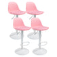 Contemporary Metal Dining Kitchen Room Armless Stool Adjustable Height Barstool Pink White 4 Piece Set Clearhalo 'Bar Furniture' 'Bar Stools' 'bar_stools' 'furn' 'furn_bar_stools' 'Furniture' 'furniture_bar_stools' 'Kitchen & Dining Furniture' 4758546