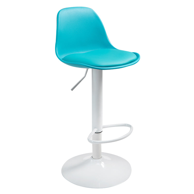 Contemporary Metal Dining Kitchen Room Armless Stool Adjustable Height Barstool Blue White 1 Piece Clearhalo 'Bar Furniture' 'Bar Stools' 'bar_stools' 'furn' 'furn_bar_stools' 'Furniture' 'furniture_bar_stools' 'Kitchen & Dining Furniture' 4758550