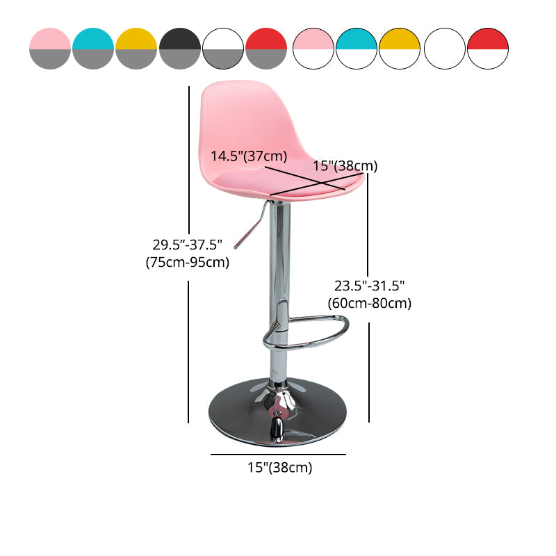 Contemporary Metal Dining Kitchen Room Armless Stool Adjustable Height Barstool Clearhalo 'Bar Furniture' 'Bar Stools' 'bar_stools' 'furn' 'furn_bar_stools' 'Furniture' 'furniture_bar_stools' 'Kitchen & Dining Furniture' 4758553
