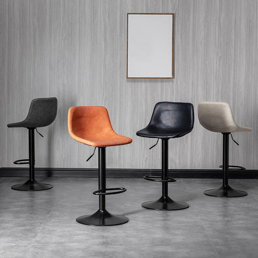 Contemporary Metal Kitchen Dining Room Armless Stool Adjustable Height Barstool Clearhalo 'Bar Furniture' 'Bar Stools' 'bar_stools' 'furn' 'furn_bar_stools' 'Furniture' 'furniture_bar_stools' 'Kitchen & Dining Furniture' 4758554