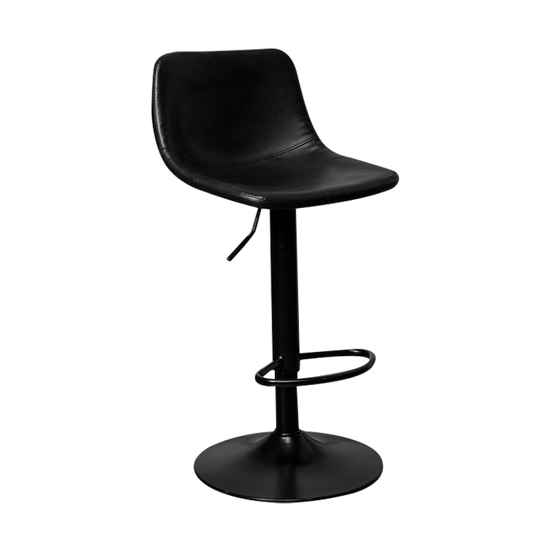 Contemporary Metal Kitchen Dining Room Armless Stool Adjustable Height Barstool Black Black 1 Piece Clearhalo 'Bar Furniture' 'Bar Stools' 'bar_stools' 'furn' 'furn_bar_stools' 'Furniture' 'furniture_bar_stools' 'Kitchen & Dining Furniture' 4758555