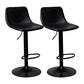 Contemporary Metal Kitchen Dining Room Armless Stool Adjustable Height Barstool Black Black 2 Piece Set Clearhalo 'Bar Furniture' 'Bar Stools' 'bar_stools' 'furn' 'furn_bar_stools' 'Furniture' 'furniture_bar_stools' 'Kitchen & Dining Furniture' 4758556