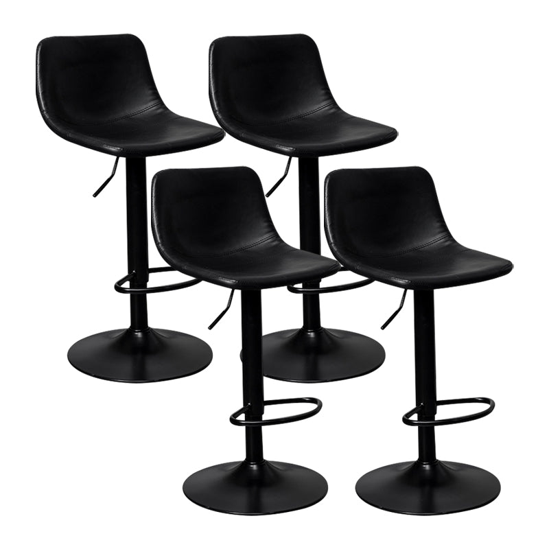 Contemporary Metal Kitchen Dining Room Armless Stool Adjustable Height Barstool Black Black 4 Piece Set Clearhalo 'Bar Furniture' 'Bar Stools' 'bar_stools' 'furn' 'furn_bar_stools' 'Furniture' 'furniture_bar_stools' 'Kitchen & Dining Furniture' 4758558