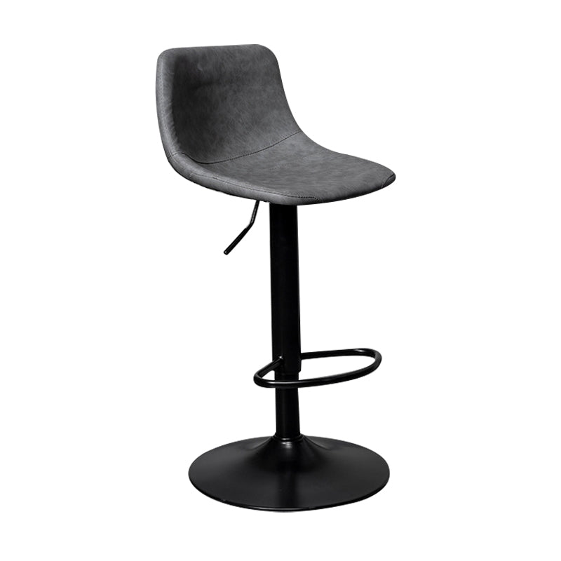 Contemporary Metal Kitchen Dining Room Armless Stool Adjustable Height Barstool Grey Black 1 Piece Clearhalo 'Bar Furniture' 'Bar Stools' 'bar_stools' 'furn' 'furn_bar_stools' 'Furniture' 'furniture_bar_stools' 'Kitchen & Dining Furniture' 4758560