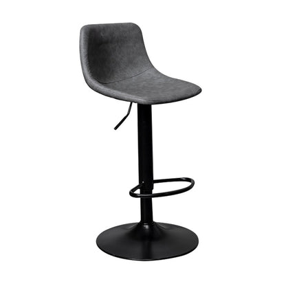 Contemporary Metal Kitchen Dining Room Armless Stool Adjustable Height Barstool Grey Black 1 Piece Clearhalo 'Bar Furniture' 'Bar Stools' 'bar_stools' 'furn' 'furn_bar_stools' 'Furniture' 'furniture_bar_stools' 'Kitchen & Dining Furniture' 4758560