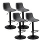 Contemporary Metal Kitchen Dining Room Armless Stool Adjustable Height Barstool Grey Black 4 Piece Set Clearhalo 'Bar Furniture' 'Bar Stools' 'bar_stools' 'furn' 'furn_bar_stools' 'Furniture' 'furniture_bar_stools' 'Kitchen & Dining Furniture' 4758565