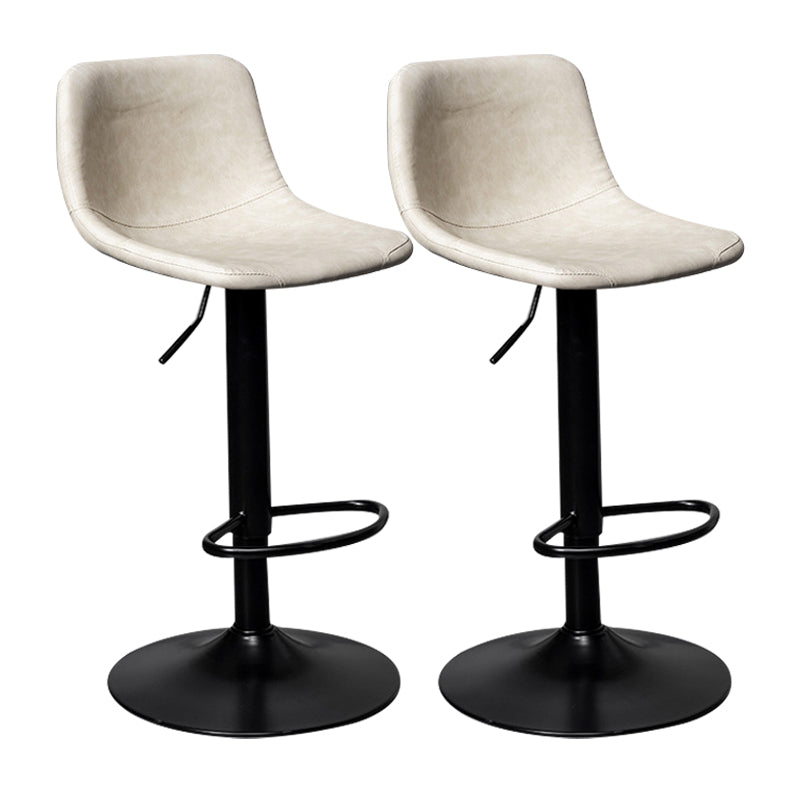 Contemporary Metal Kitchen Dining Room Armless Stool Adjustable Height Barstool White Black 2 Piece Set Clearhalo 'Bar Furniture' 'Bar Stools' 'bar_stools' 'furn' 'furn_bar_stools' 'Furniture' 'furniture_bar_stools' 'Kitchen & Dining Furniture' 4758569