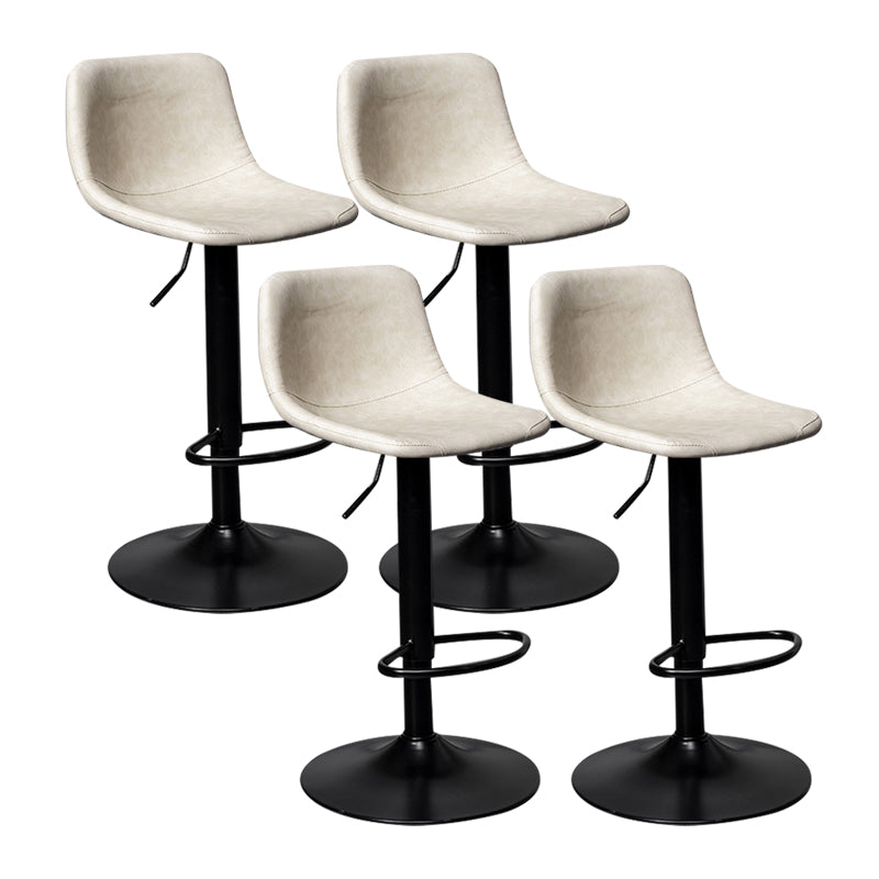 Contemporary Metal Kitchen Dining Room Armless Stool Adjustable Height Barstool White Black 4 Piece Set Clearhalo 'Bar Furniture' 'Bar Stools' 'bar_stools' 'furn' 'furn_bar_stools' 'Furniture' 'furniture_bar_stools' 'Kitchen & Dining Furniture' 4758571