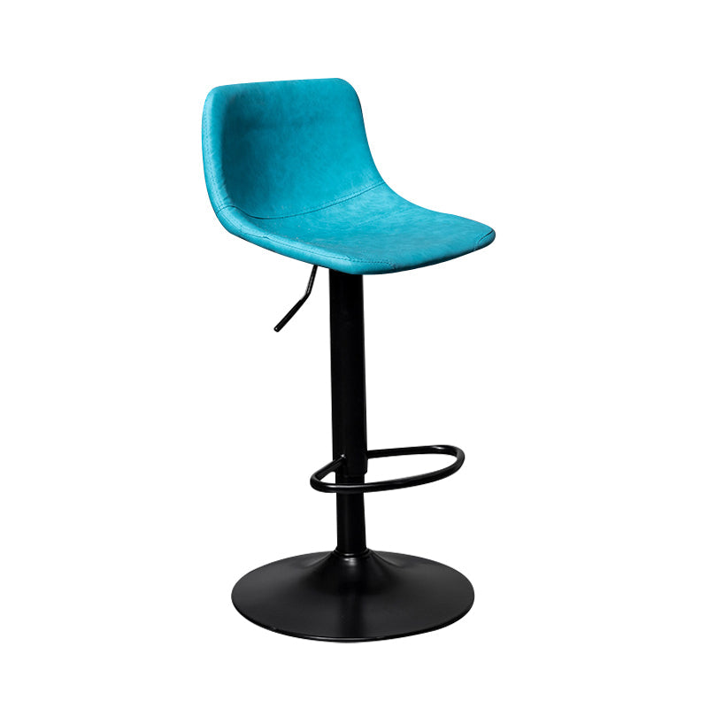 Contemporary Metal Kitchen Dining Room Armless Stool Adjustable Height Barstool Blue Black 1 Piece Clearhalo 'Bar Furniture' 'Bar Stools' 'bar_stools' 'furn' 'furn_bar_stools' 'Furniture' 'furniture_bar_stools' 'Kitchen & Dining Furniture' 4758578