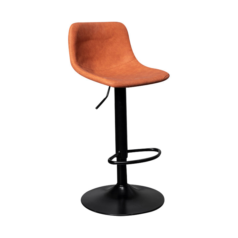 Contemporary Metal Kitchen Dining Room Armless Stool Adjustable Height Barstool Orange Black 1 Piece Clearhalo 'Bar Furniture' 'Bar Stools' 'bar_stools' 'furn' 'furn_bar_stools' 'Furniture' 'furniture_bar_stools' 'Kitchen & Dining Furniture' 4758581
