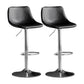 Contemporary Metal Kitchen Dining Room Armless Stool Adjustable Height Barstool Black Silver 2 Piece Set Clearhalo 'Bar Furniture' 'Bar Stools' 'bar_stools' 'furn' 'furn_bar_stools' 'Furniture' 'furniture_bar_stools' 'Kitchen & Dining Furniture' 4758585