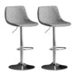 Contemporary Metal Kitchen Dining Room Armless Stool Adjustable Height Barstool Grey Silver 2 Piece Set Clearhalo 'Bar Furniture' 'Bar Stools' 'bar_stools' 'furn' 'furn_bar_stools' 'Furniture' 'furniture_bar_stools' 'Kitchen & Dining Furniture' 4758588