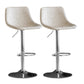 Contemporary Metal Kitchen Dining Room Armless Stool Adjustable Height Barstool White Silver 2 Piece Set Clearhalo 'Bar Furniture' 'Bar Stools' 'bar_stools' 'furn' 'furn_bar_stools' 'Furniture' 'furniture_bar_stools' 'Kitchen & Dining Furniture' 4758591