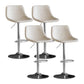 Contemporary Metal Kitchen Dining Room Armless Stool Adjustable Height Barstool White Silver 4 Piece Set Clearhalo 'Bar Furniture' 'Bar Stools' 'bar_stools' 'furn' 'furn_bar_stools' 'Furniture' 'furniture_bar_stools' 'Kitchen & Dining Furniture' 4758592