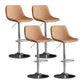 Contemporary Metal Kitchen Dining Room Armless Stool Adjustable Height Barstool Brown Silver 4 Piece Set Clearhalo 'Bar Furniture' 'Bar Stools' 'bar_stools' 'furn' 'furn_bar_stools' 'Furniture' 'furniture_bar_stools' 'Kitchen & Dining Furniture' 4758595