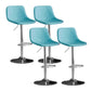 Contemporary Metal Kitchen Dining Room Armless Stool Adjustable Height Barstool Blue Silver 4 Piece Set Clearhalo 'Bar Furniture' 'Bar Stools' 'bar_stools' 'furn' 'furn_bar_stools' 'Furniture' 'furniture_bar_stools' 'Kitchen & Dining Furniture' 4758598
