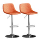 Contemporary Metal Kitchen Dining Room Armless Stool Adjustable Height Barstool Orange Silver 2 Piece Set Clearhalo 'Bar Furniture' 'Bar Stools' 'bar_stools' 'furn' 'furn_bar_stools' 'Furniture' 'furniture_bar_stools' 'Kitchen & Dining Furniture' 4758600