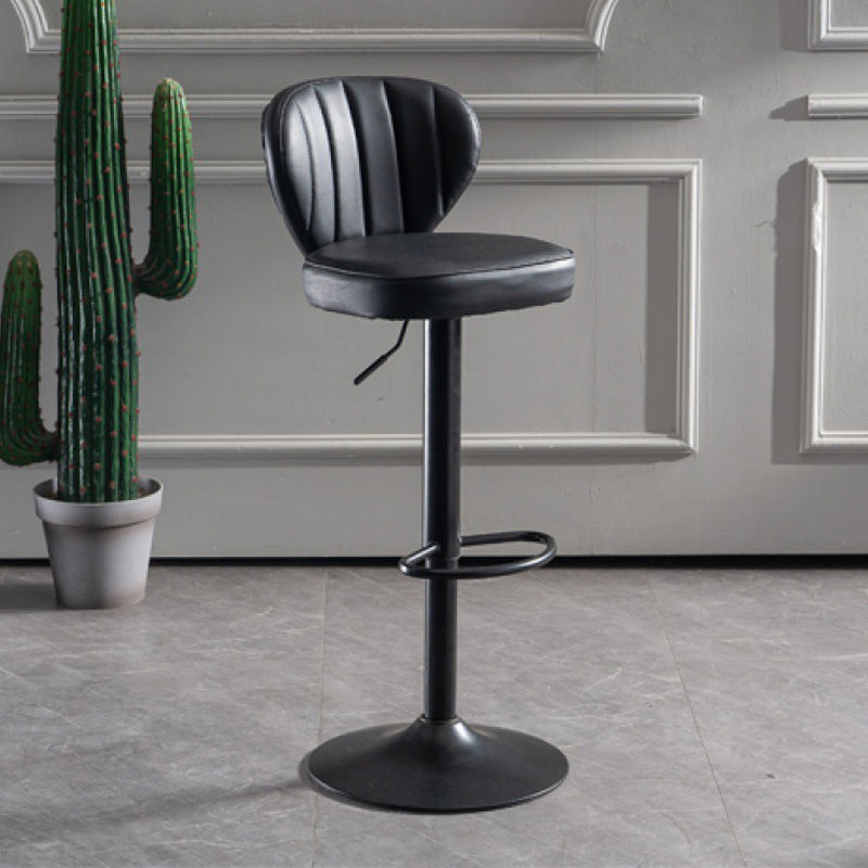 Metal Contemporary Kitchen Dining Room Stool Adjustable Height Armless Barstool Black 1 Piece Clearhalo 'Bar Furniture' 'Bar Stools' 'bar_stools' 'furn' 'furn_bar_stools' 'Furniture' 'furniture_bar_stools' 'Kitchen & Dining Furniture' 4758604