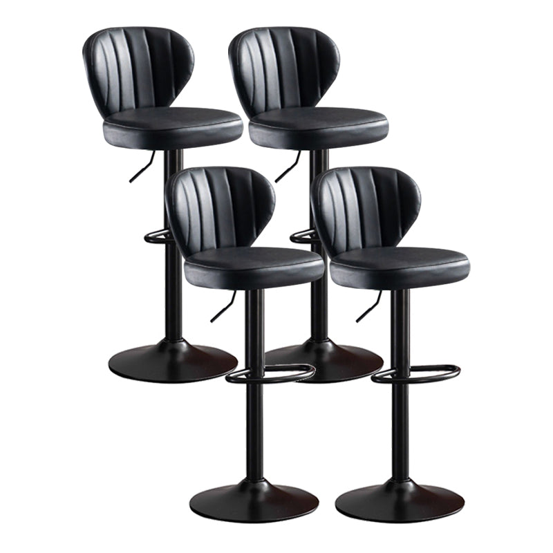 Metal Contemporary Kitchen Dining Room Stool Adjustable Height Armless Barstool Black 4 Piece Set Clearhalo 'Bar Furniture' 'Bar Stools' 'bar_stools' 'furn' 'furn_bar_stools' 'Furniture' 'furniture_bar_stools' 'Kitchen & Dining Furniture' 4758608