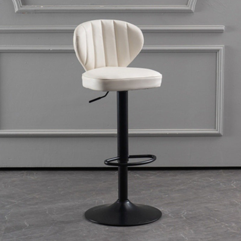 Metal Contemporary Kitchen Dining Room Stool Adjustable Height Armless Barstool White 1 Piece Clearhalo 'Bar Furniture' 'Bar Stools' 'bar_stools' 'furn' 'furn_bar_stools' 'Furniture' 'furniture_bar_stools' 'Kitchen & Dining Furniture' 4758609