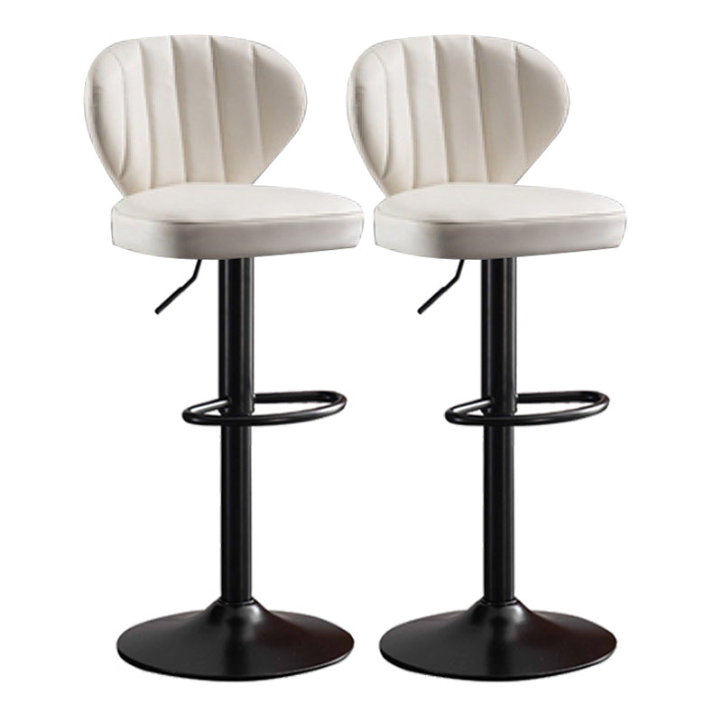 Metal Contemporary Kitchen Dining Room Stool Adjustable Height Armless Barstool White 2 Piece Set Clearhalo 'Bar Furniture' 'Bar Stools' 'bar_stools' 'furn' 'furn_bar_stools' 'Furniture' 'furniture_bar_stools' 'Kitchen & Dining Furniture' 4758612