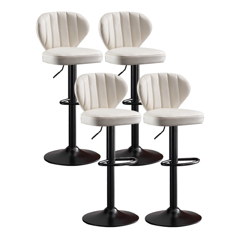 Metal Contemporary Kitchen Dining Room Stool Adjustable Height Armless Barstool White 4 Piece Set Clearhalo 'Bar Furniture' 'Bar Stools' 'bar_stools' 'furn' 'furn_bar_stools' 'Furniture' 'furniture_bar_stools' 'Kitchen & Dining Furniture' 4758613