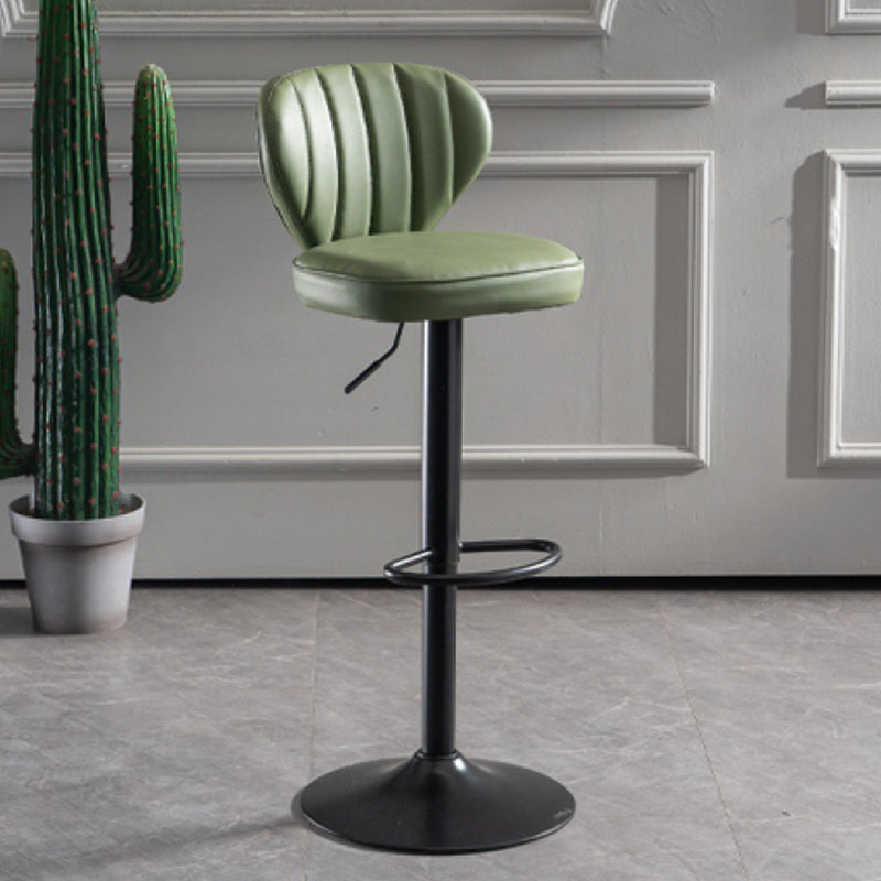 Metal Contemporary Kitchen Dining Room Stool Adjustable Height Armless Barstool Green 1 Piece Clearhalo 'Bar Furniture' 'Bar Stools' 'bar_stools' 'furn' 'furn_bar_stools' 'Furniture' 'furniture_bar_stools' 'Kitchen & Dining Furniture' 4758616