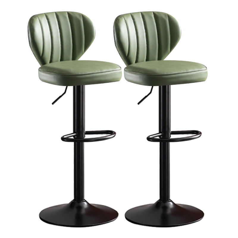 Metal Contemporary Kitchen Dining Room Stool Adjustable Height Armless Barstool Green 2 Piece Set Clearhalo 'Bar Furniture' 'Bar Stools' 'bar_stools' 'furn' 'furn_bar_stools' 'Furniture' 'furniture_bar_stools' 'Kitchen & Dining Furniture' 4758617