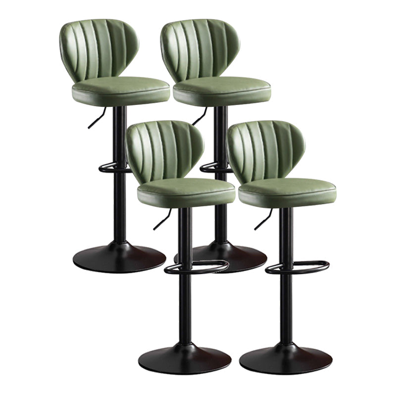Metal Contemporary Kitchen Dining Room Stool Adjustable Height Armless Barstool Green 4 Piece Set Clearhalo 'Bar Furniture' 'Bar Stools' 'bar_stools' 'furn' 'furn_bar_stools' 'Furniture' 'furniture_bar_stools' 'Kitchen & Dining Furniture' 4758620