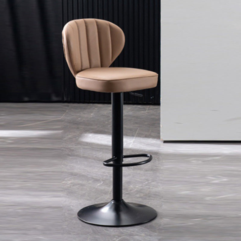 Metal Contemporary Kitchen Dining Room Stool Adjustable Height Armless Barstool Khaki 1 Piece Clearhalo 'Bar Furniture' 'Bar Stools' 'bar_stools' 'furn' 'furn_bar_stools' 'Furniture' 'furniture_bar_stools' 'Kitchen & Dining Furniture' 4758622