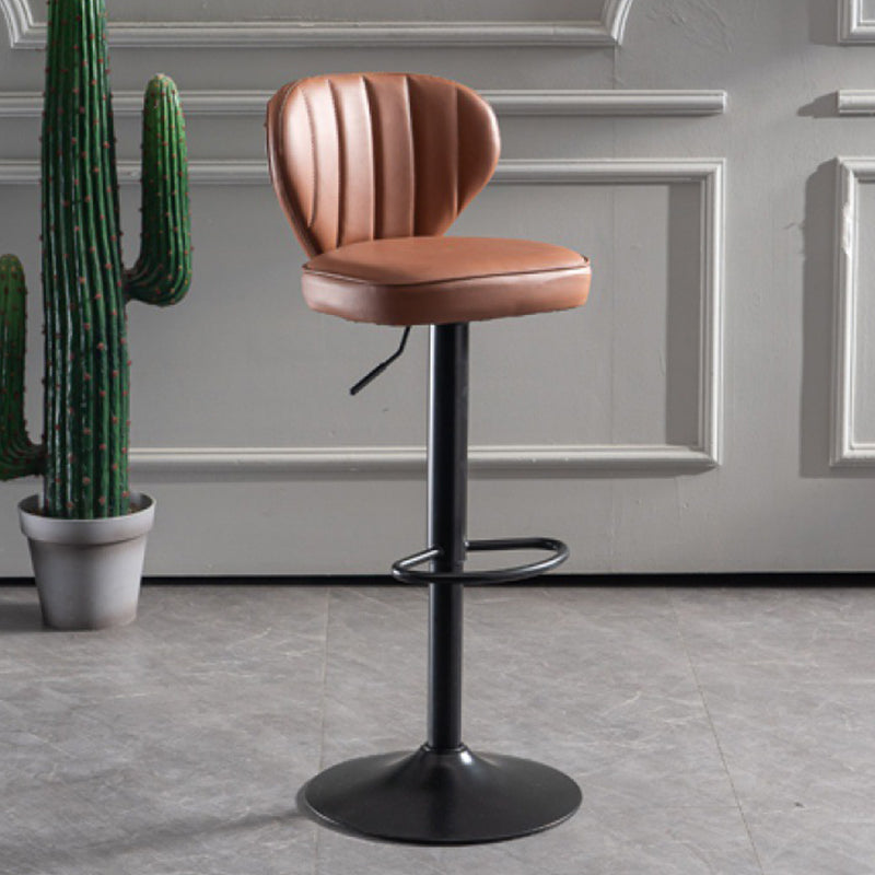 Metal Contemporary Kitchen Dining Room Stool Adjustable Height Armless Barstool Light Brown 1 Piece Clearhalo 'Bar Furniture' 'Bar Stools' 'bar_stools' 'furn' 'furn_bar_stools' 'Furniture' 'furniture_bar_stools' 'Kitchen & Dining Furniture' 4758627