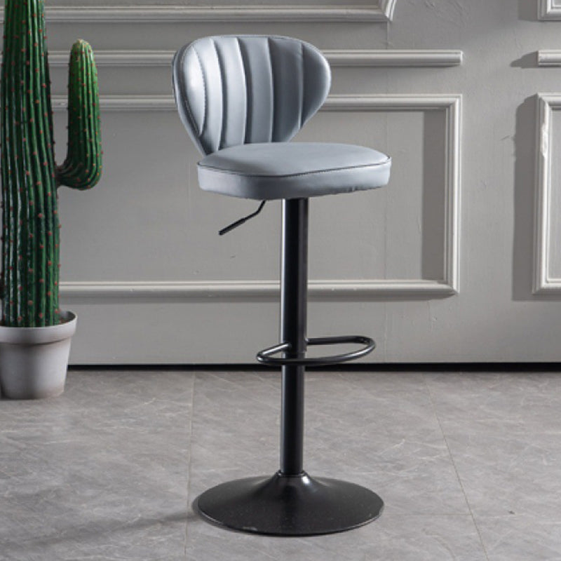 Metal Contemporary Kitchen Dining Room Stool Adjustable Height Armless Barstool Smoke Gray 1 Piece Clearhalo 'Bar Furniture' 'Bar Stools' 'bar_stools' 'furn' 'furn_bar_stools' 'Furniture' 'furniture_bar_stools' 'Kitchen & Dining Furniture' 4758630