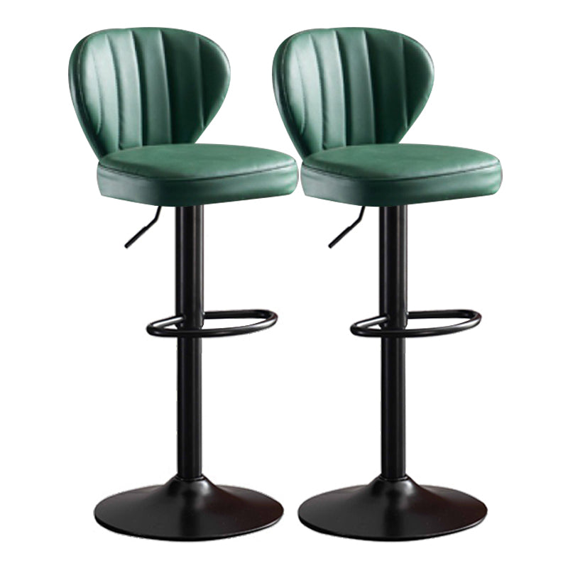 Metal Contemporary Kitchen Dining Room Stool Adjustable Height Armless Barstool Army Green 2 Piece Set Clearhalo 'Bar Furniture' 'Bar Stools' 'bar_stools' 'furn' 'furn_bar_stools' 'Furniture' 'furniture_bar_stools' 'Kitchen & Dining Furniture' 4758634