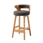 Contemporary Round Bar and Counter Stool Low Back Stool with 4 Legs Grey 1 Piece Counter Stool(26"H) Clearhalo 'Bar Furniture' 'Bar Stools' 'bar_stools' 'Furniture' 'furniture_bar_stools' 'Kitchen & Dining Furniture' 4758641