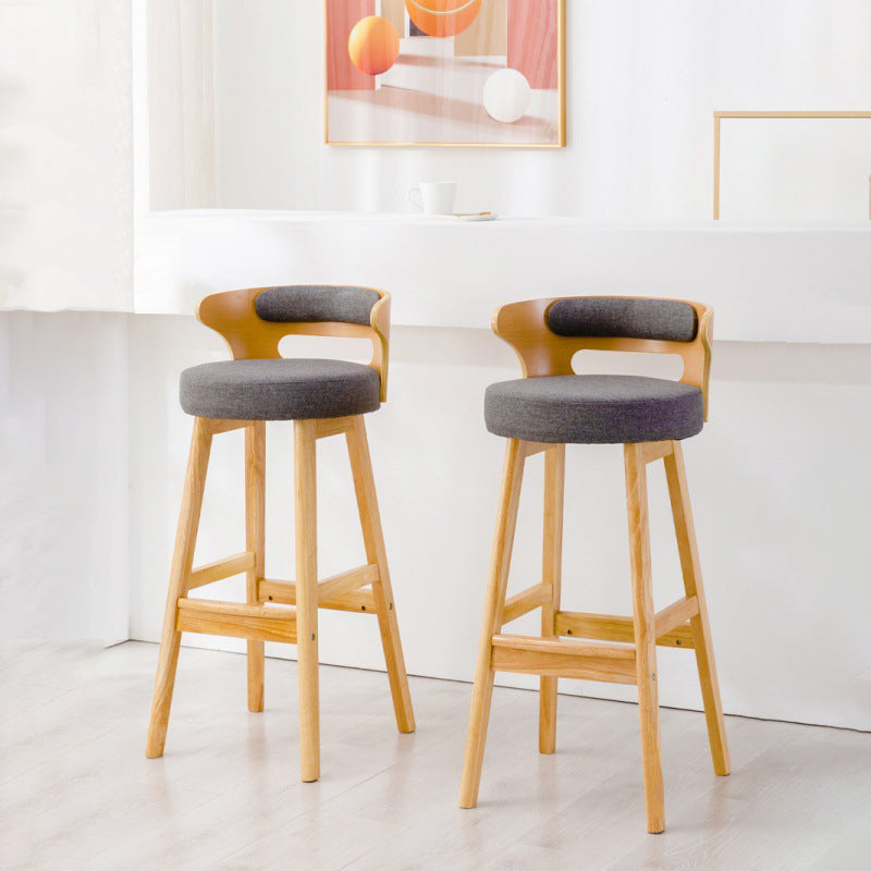 Contemporary Round Bar and Counter Stool Low Back Stool with 4 Legs Clearhalo 'Bar Furniture' 'Bar Stools' 'bar_stools' 'Furniture' 'furniture_bar_stools' 'Kitchen & Dining Furniture' 4758642