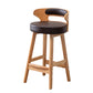Contemporary Round Bar and Counter Stool Low Back Stool with 4 Legs Coffee 1 Piece Counter Stool(26"H) Clearhalo 'Bar Furniture' 'Bar Stools' 'bar_stools' 'Furniture' 'furniture_bar_stools' 'Kitchen & Dining Furniture' 4758648