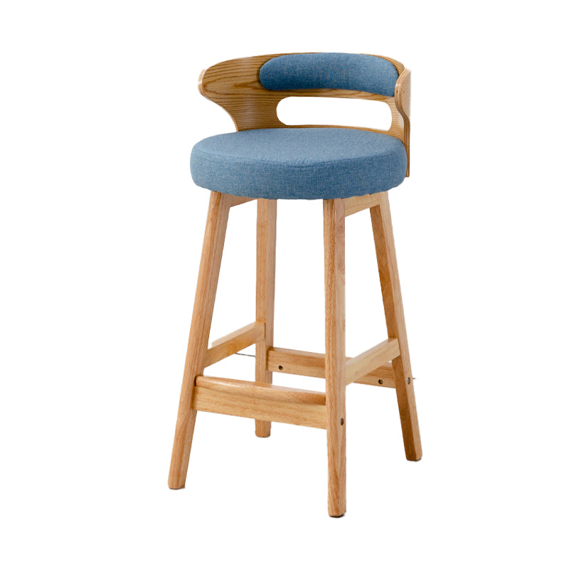 Contemporary Round Bar and Counter Stool Low Back Stool with 4 Legs Blue 1 Piece Counter Stool(26"H) Clearhalo 'Bar Furniture' 'Bar Stools' 'bar_stools' 'Furniture' 'furniture_bar_stools' 'Kitchen & Dining Furniture' 4758651