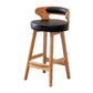 Contemporary Round Bar and Counter Stool Low Back Stool with 4 Legs Black 1 Piece Counter Stool(26"H) Clearhalo 'Bar Furniture' 'Bar Stools' 'bar_stools' 'Furniture' 'furniture_bar_stools' 'Kitchen & Dining Furniture' 4758653