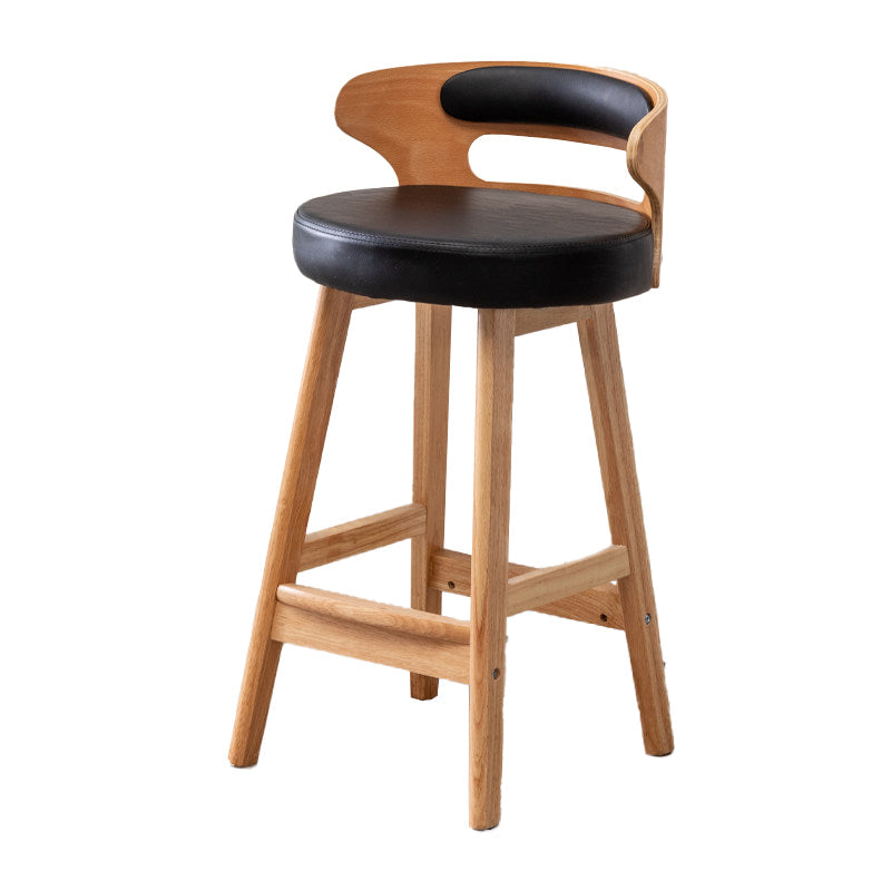 Contemporary Round Bar and Counter Stool Low Back Stool with 4 Legs Black 1 Piece Counter Stool(26"H) Clearhalo 'Bar Furniture' 'Bar Stools' 'bar_stools' 'Furniture' 'furniture_bar_stools' 'Kitchen & Dining Furniture' 4758653