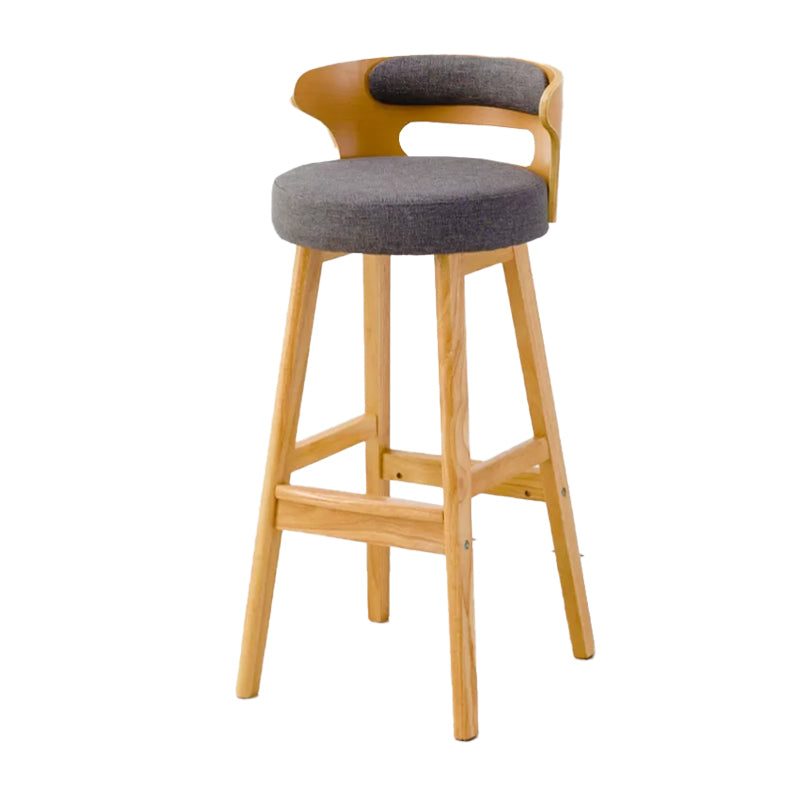 Contemporary Round Bar and Counter Stool Low Back Stool with 4 Legs Grey 1 Piece Bar Stool(30"H) Clearhalo 'Bar Furniture' 'Bar Stools' 'bar_stools' 'Furniture' 'furniture_bar_stools' 'Kitchen & Dining Furniture' 4758657