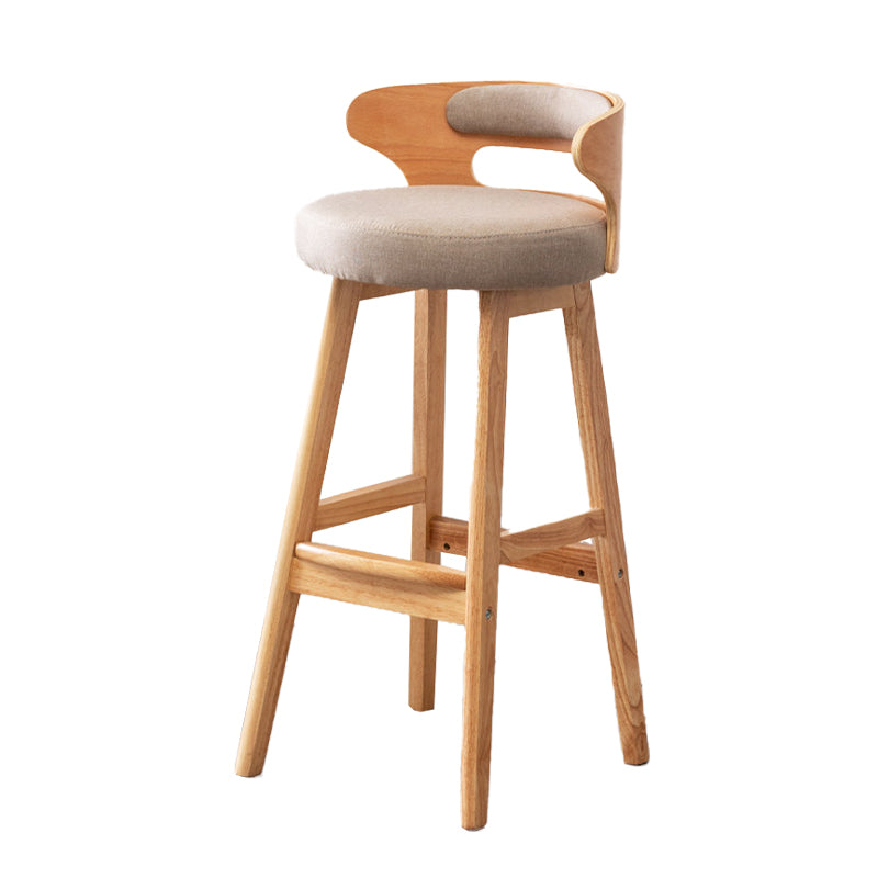 Contemporary Round Bar and Counter Stool Low Back Stool with 4 Legs Khaki 1 Piece Bar Stool(30"H) Clearhalo 'Bar Furniture' 'Bar Stools' 'bar_stools' 'Furniture' 'furniture_bar_stools' 'Kitchen & Dining Furniture' 4758659