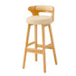 Contemporary Round Bar and Counter Stool Low Back Stool with 4 Legs Off-White 1 Piece Bar Stool(30"H) Clearhalo 'Bar Furniture' 'Bar Stools' 'bar_stools' 'Furniture' 'furniture_bar_stools' 'Kitchen & Dining Furniture' 4758661