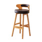 Contemporary Round Bar and Counter Stool Low Back Stool with 4 Legs Coffee 1 Piece Bar Stool(30"H) Clearhalo 'Bar Furniture' 'Bar Stools' 'bar_stools' 'Furniture' 'furniture_bar_stools' 'Kitchen & Dining Furniture' 4758664