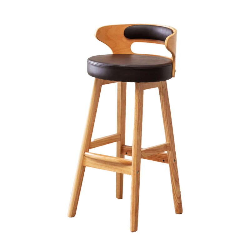Contemporary Round Bar and Counter Stool Low Back Stool with 4 Legs Coffee 1 Piece Bar Stool(30"H) Clearhalo 'Bar Furniture' 'Bar Stools' 'bar_stools' 'Furniture' 'furniture_bar_stools' 'Kitchen & Dining Furniture' 4758664