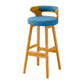Contemporary Round Bar and Counter Stool Low Back Stool with 4 Legs Blue 1 Piece Bar Stool(30"H) Clearhalo 'Bar Furniture' 'Bar Stools' 'bar_stools' 'Furniture' 'furniture_bar_stools' 'Kitchen & Dining Furniture' 4758665