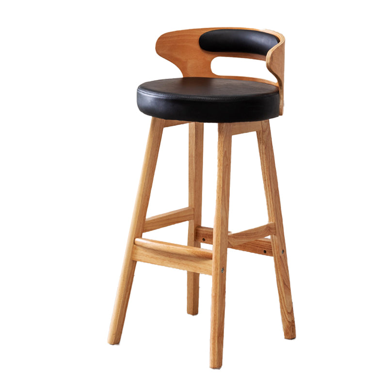 Contemporary Round Bar and Counter Stool Low Back Stool with 4 Legs Black 1 Piece Bar Stool(30"H) Clearhalo 'Bar Furniture' 'Bar Stools' 'bar_stools' 'Furniture' 'furniture_bar_stools' 'Kitchen & Dining Furniture' 4758666