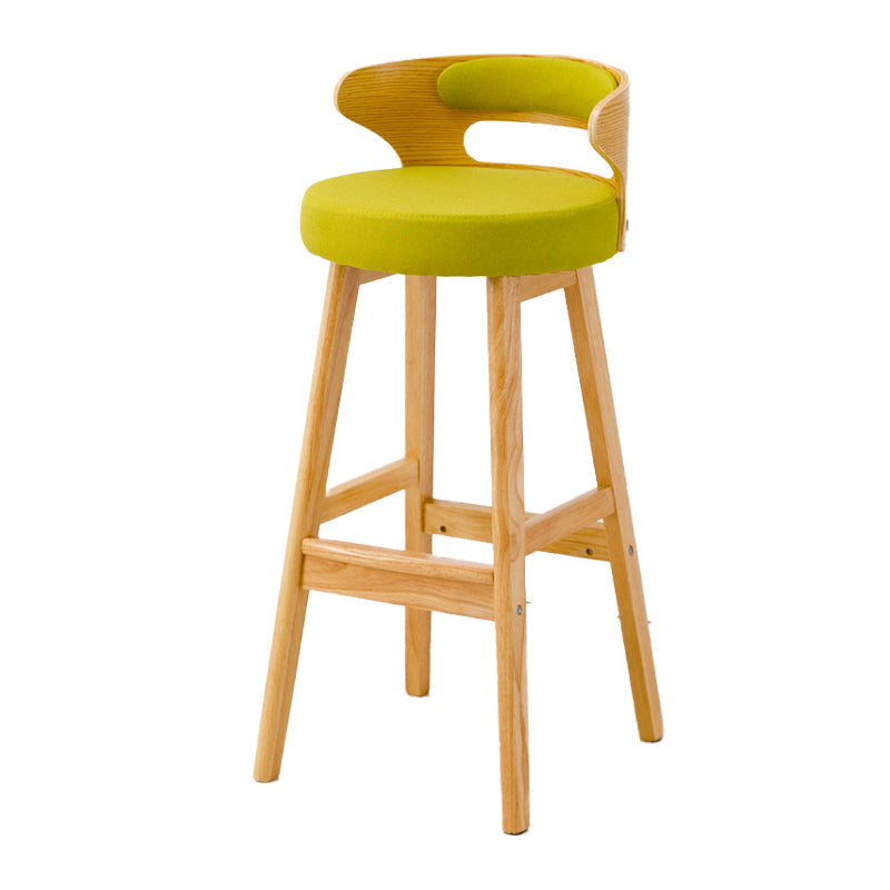 Contemporary Round Bar and Counter Stool Low Back Stool with 4 Legs Green 1 Piece Bar Stool(30"H) Clearhalo 'Bar Furniture' 'Bar Stools' 'bar_stools' 'Furniture' 'furniture_bar_stools' 'Kitchen & Dining Furniture' 4758667