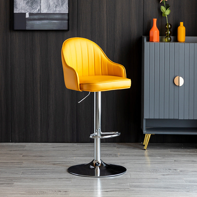 Metal Contemporary Kitchen Dining Room Arm Stool Adjustable Height Barstool Clearhalo 'Bar Furniture' 'Bar Stools' 'bar_stools' 'Furniture' 'furniture_bar_stools' 'Kitchen & Dining Furniture' 4758676